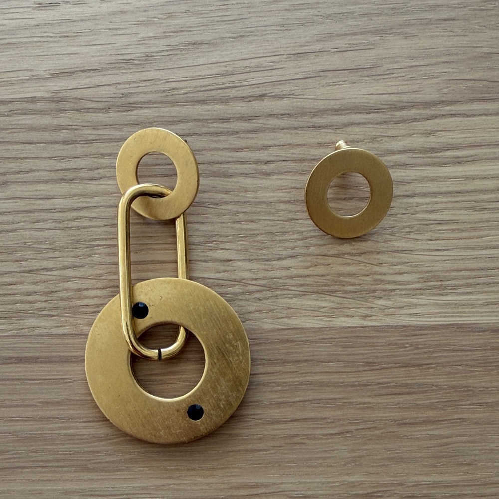 MARNI - Gold Plated Circle Drop Earrings